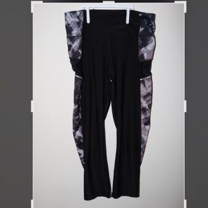 Black 90 degree mesh yoga pants